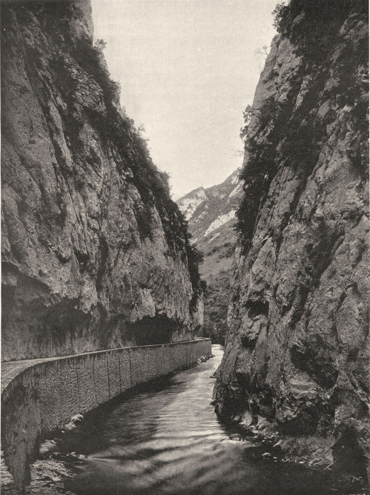 AUDE. L'Aude dans le défilé de Saint-Georges 1903 old antique print picture